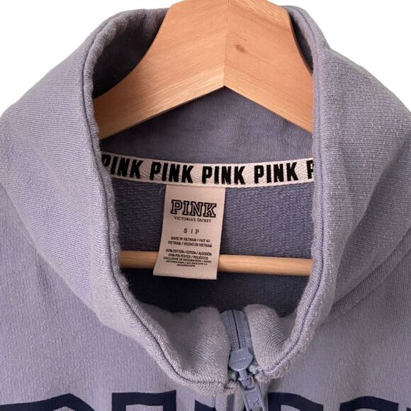 PINK Victoria's Secret 1/2 Zip Closure Long Sleeve Pullover Sweatshirt in Size S - Picture 7 of 7